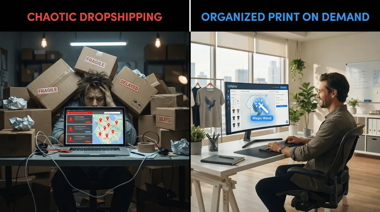 What is Dropshipping vs. POD: The Ultimate Comparison for Etsy Sellers blog post